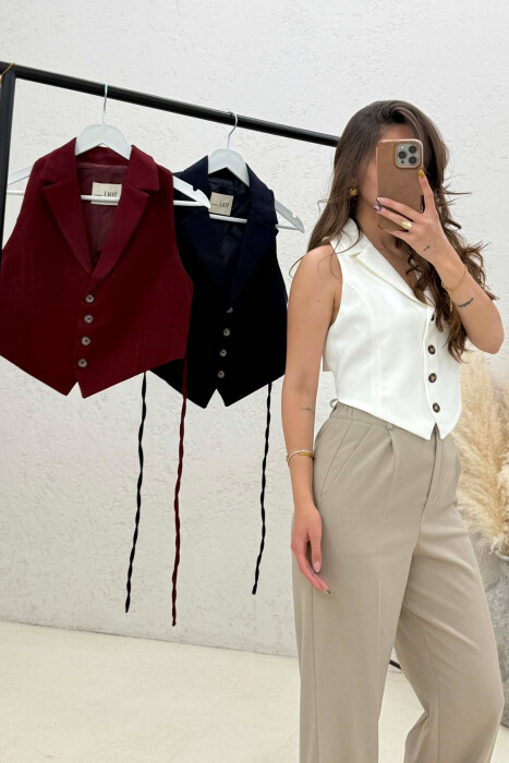 PACK OF 3 PIECES ONE COLOR LACING WAIST WOMAN VESTS MULTIPLE/SHNGJ - 3