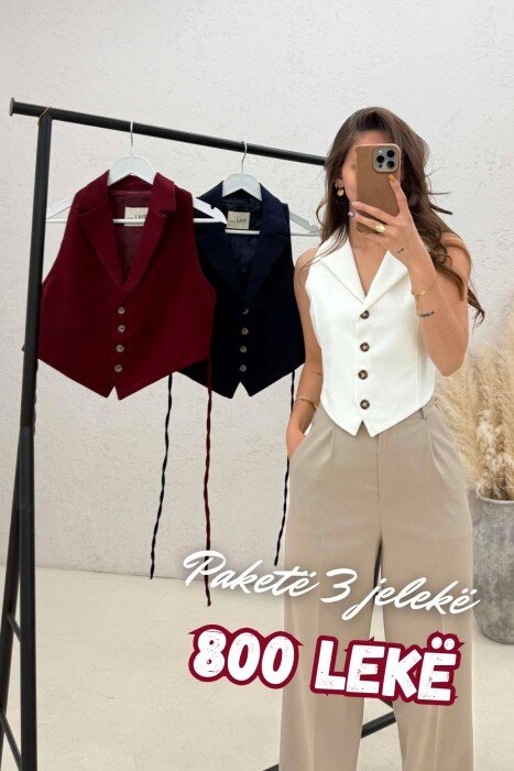 PACK OF 3 PIECES ONE COLOR LACING WAIST WOMAN VESTS MULTIPLE/SHNGJ - 1