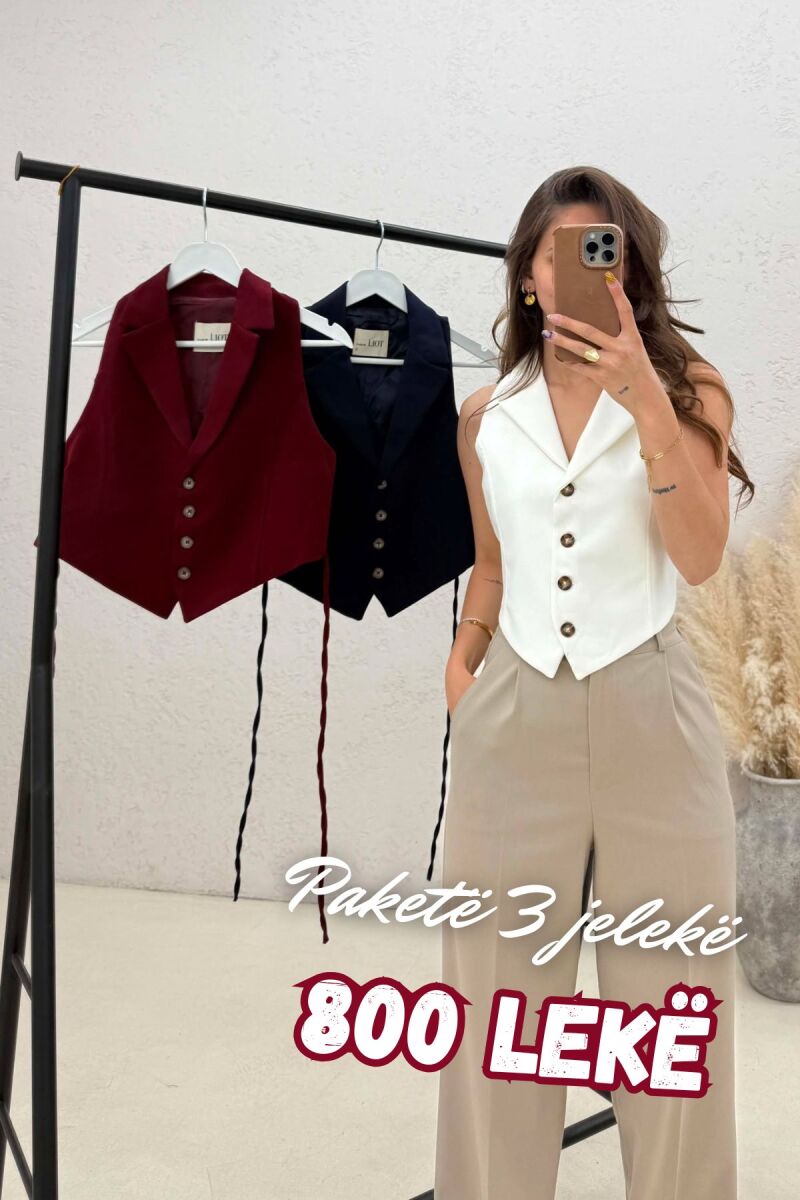 PACK OF 3 PIECES ONE COLOR LACING WAIST WOMAN VESTS MULTIPLE/SHNGJ - 1