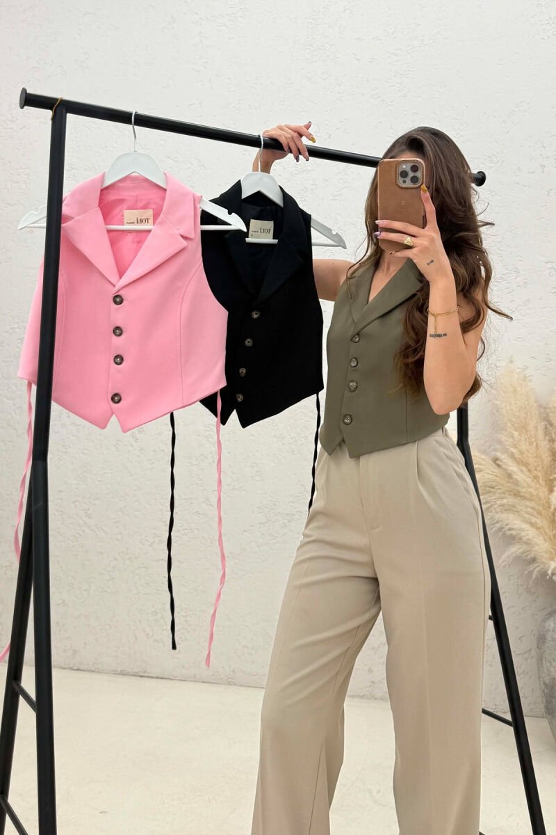PACK OF 3 PIECES ONE COLOR LACING WAIST WOMAN VESTS MULTIPLE/SHNGJ - 3
