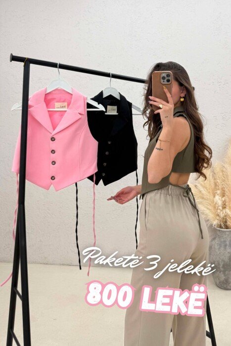 PACK OF 3 PIECES ONE COLOR LACING WAIST WOMAN VESTS MULTIPLE/SHNGJ - 1