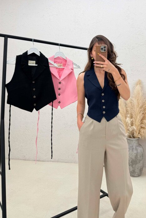 PACK OF 3 PIECES ONE COLOR LACING WAIST WOMAN VESTS MULTIPLE/SHNGJ - 2