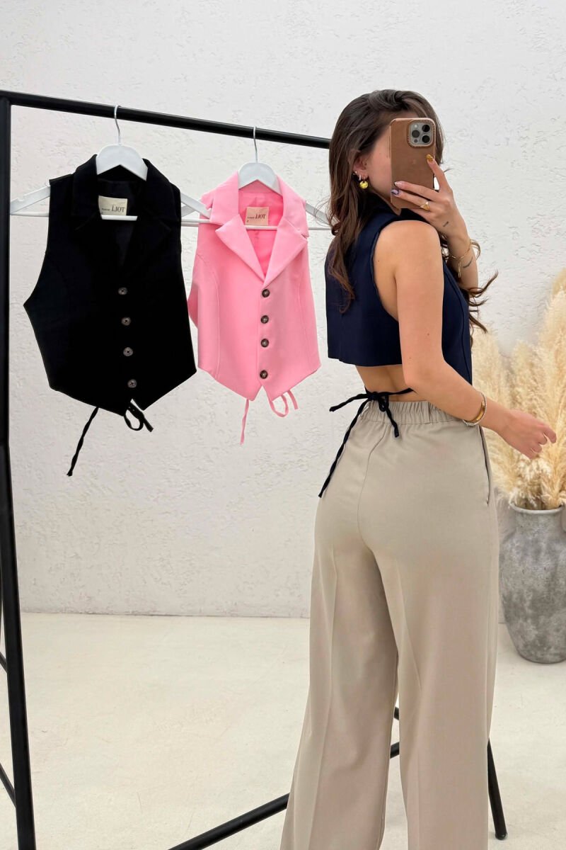 PACK OF 3 PIECES ONE COLOR LACING WAIST WOMAN VESTS MULTIPLE/SHNGJ - 3