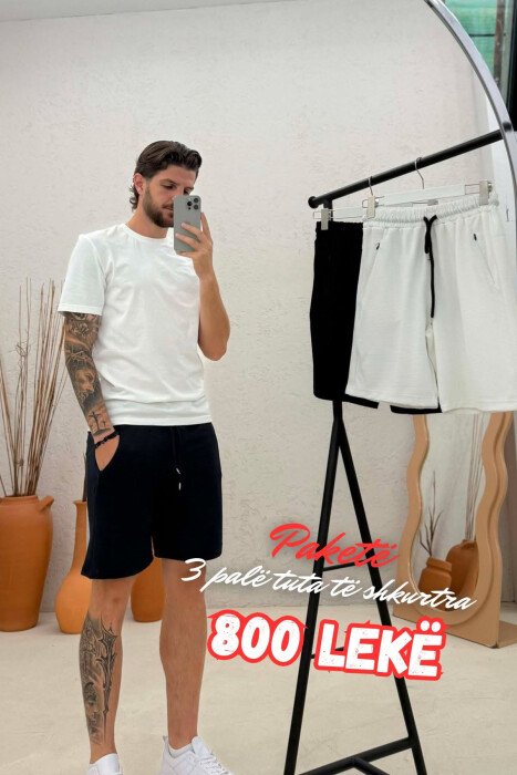 PACK OF 3 PIECES ONE COLOR SIMPLE MEN SHORT SWEATPANTS MULTIPLE/SHNGJ - KLAUDIO FASHION