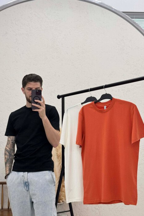 PACK OF 3 PIECES ONE COLOR SIMPLE MEN T-SHIRT MULTIPLE/SHNGJ - 2