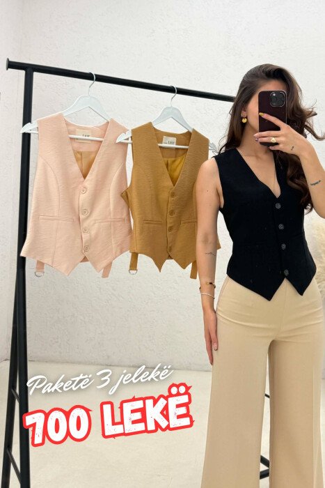 PACK OF 3 PIECES ONE COLOR SIMPLE WOMAN VESTS MULTIPLE/SHNGJ - KLAUDIO FASHION