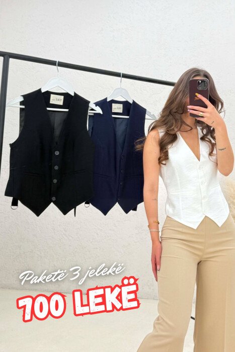 PACK OF 3 PIECES ONE COLOR SIMPLE WOMAN VESTS MULTIPLE/SHNGJ - KLAUDIO FASHION