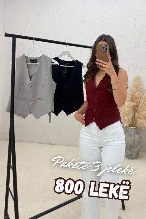 PACK OF 3 PIECES ONE COLOR WOMAN VESTS MULTIPLE/SHNGJ - KLAUDIO FASHION