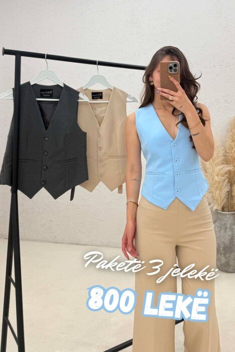 PACK OF 3 PIECES ONE COLOR WOMAN VESTS MULTIPLE/SHNGJ - KLAUDIO FASHION