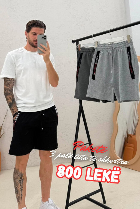 PACK OF 3 PIECES SIDE WRITTING ONE COLOR MEN SHORT SWEATPANTS MULTIPLE/SHNGJ - 1
