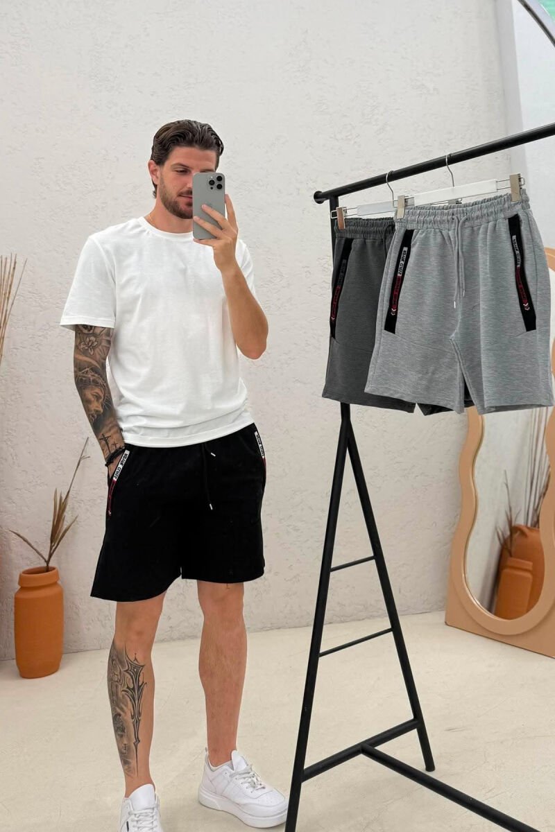 PACK OF 3 PIECES SIDE WRITTING ONE COLOR MEN SHORT SWEATPANTS MULTIPLE/SHNGJ - 2