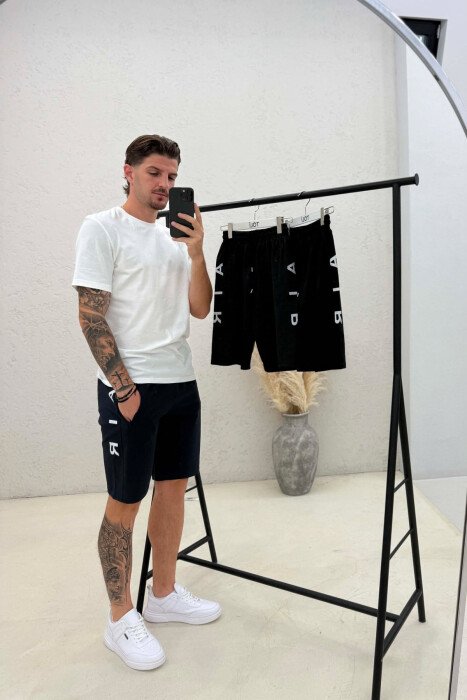 PACK OF 3 PIECES SIDE WRITTING ZIPPER POCKETS MEN SHORT SWEATPANTS MULTIPLE/SHNGJ - 2
