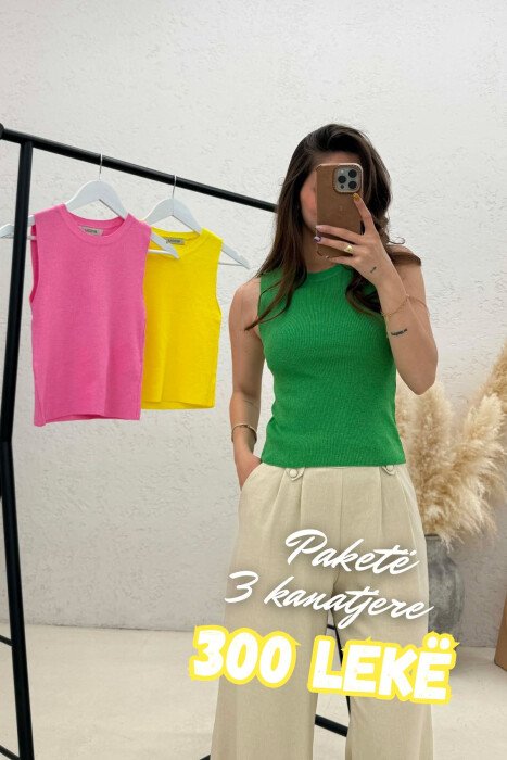PACK OF 3 PIECES SIMPLE ONE COLOR TANK TOPS MULTIPLE/SHNGJ - 1