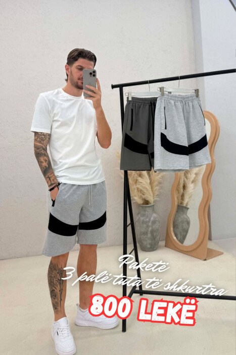 PACK OF 3 PIECES TWO COLORS SIMPLE MEN SHORT SWEATPANTS MULTIPLE/SHNGJ - KLAUDIO FASHION