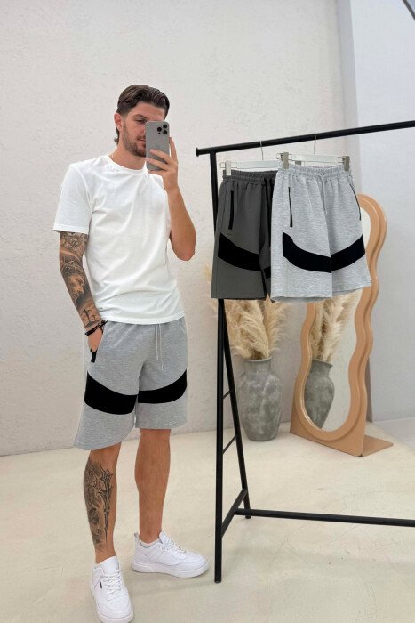 PACK OF 3 PIECES TWO COLORS SIMPLE MEN SHORT SWEATPANTS MULTIPLE/SHNGJ - 4