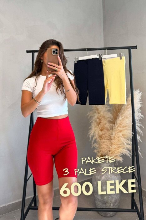 PACK OF 3 PIECES WOMEN SHORT LEGGINGS MULTIPLE/SHNGJ - KLAUDIO FASHION