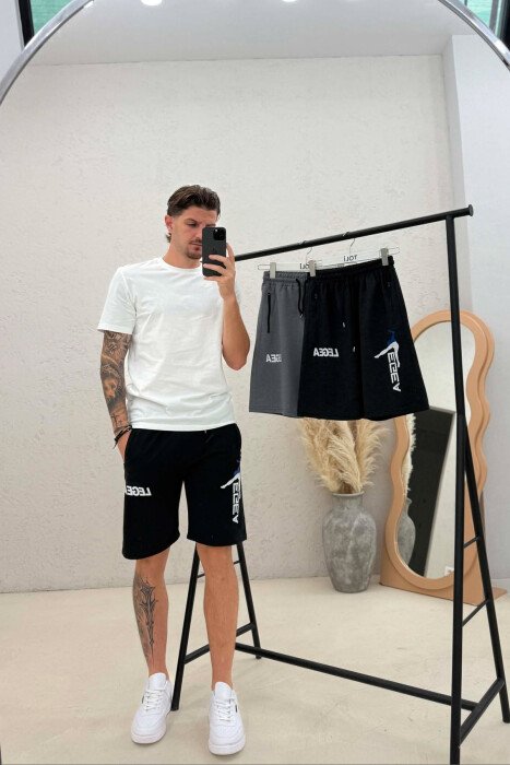 PACK OF 3 PIECES WRITTING ZIPPER POCKETS MEN SHORT SWEATPANTS MULTIPLE/SHNGJ - 6
