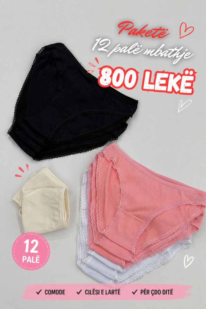 PAKETE 12 PALE MBATHJE NJE NGJYRESHE PER FEMRA - 1