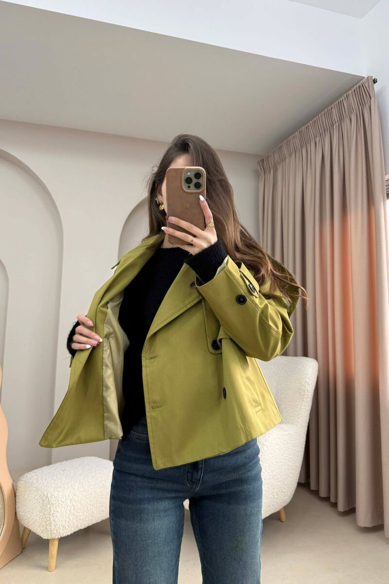 PALLTO E SHKURTER PER FEMRA NE NGJYRE JESHILE TE ZBARDHUR - 3