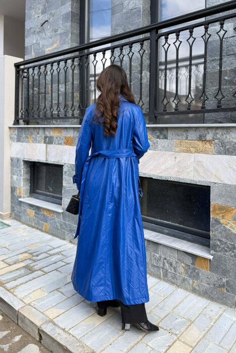 PALLTO LEKURE E GJATE NJE NGJYRESHE PER FEMRA NE NGJYRE BLU - 5