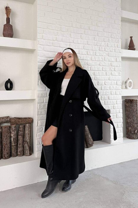PALLTO NJE NGJYRESHE ME DETAJIN E RRIPIT PER FEMRA NE NGJYRE TE ZEZE - 6