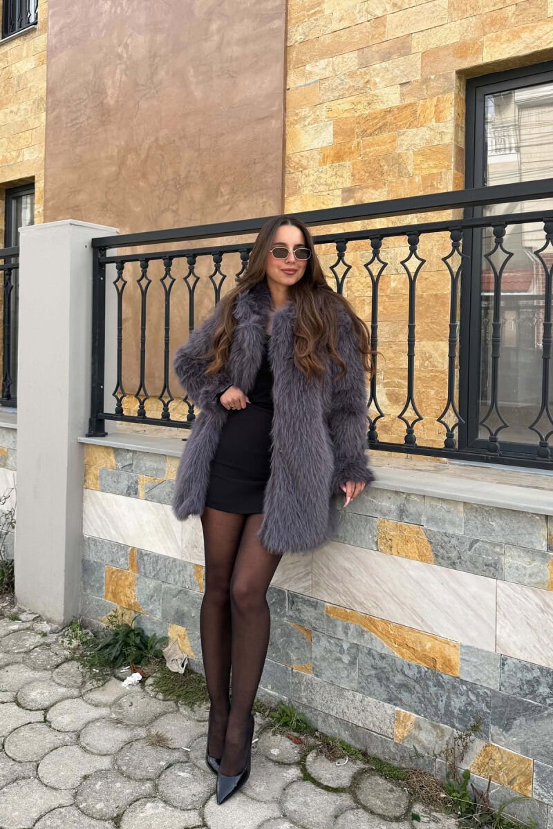 PALLTO NJE NGJYRESHE ME GEZOF PER FEMRA NE NGJYRE GRI TE ERRET - 4