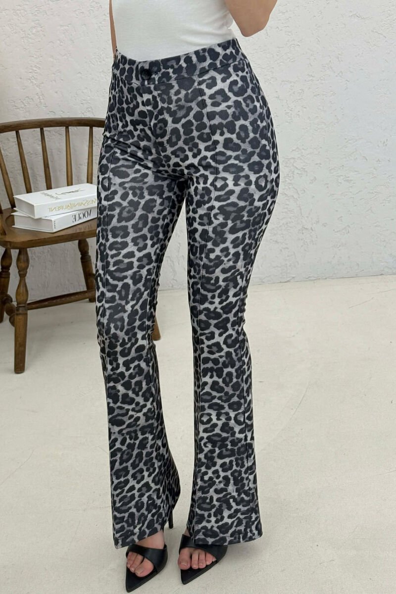 PANTALLONA COWBOY ME PRINT LEOPARDI PER FEMRA NE NGJYRE GRI TE ERRET - 3