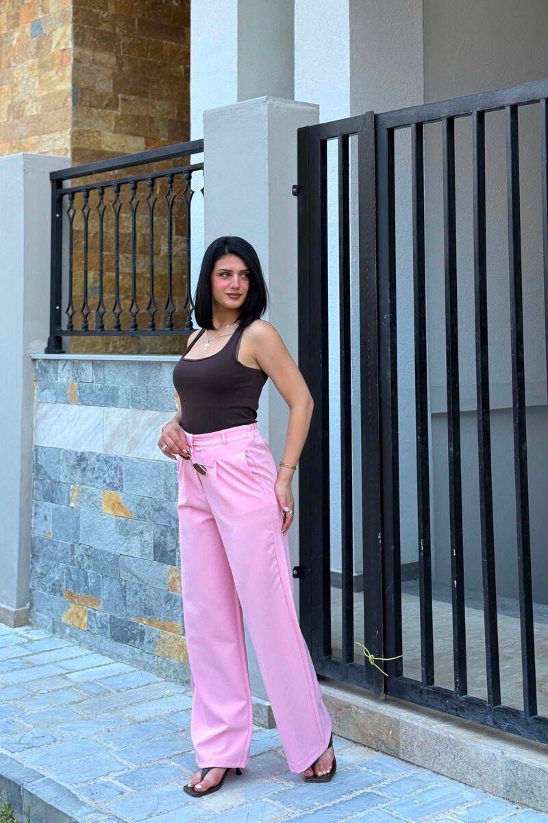 PANTALLONA ME BEL ELASTIK PER FEMRA NE NGJYRE ROZE - 2