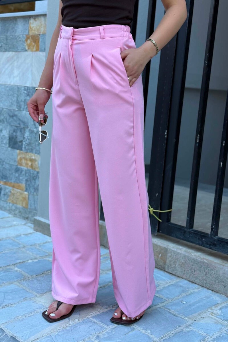 PANTALLONA ME BEL ELASTIK PER FEMRA NE NGJYRE ROZE - 3