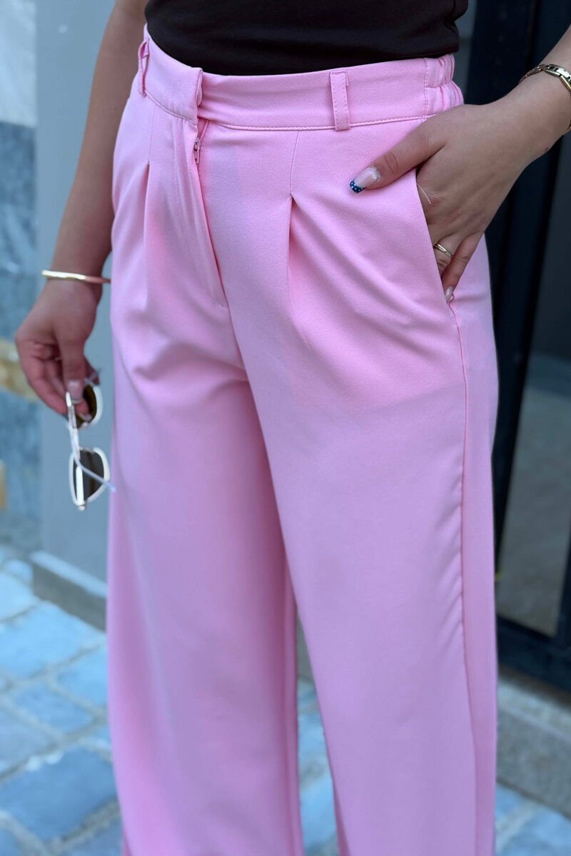 PANTALLONA ME BEL ELASTIK PER FEMRA NE NGJYRE ROZE - 4