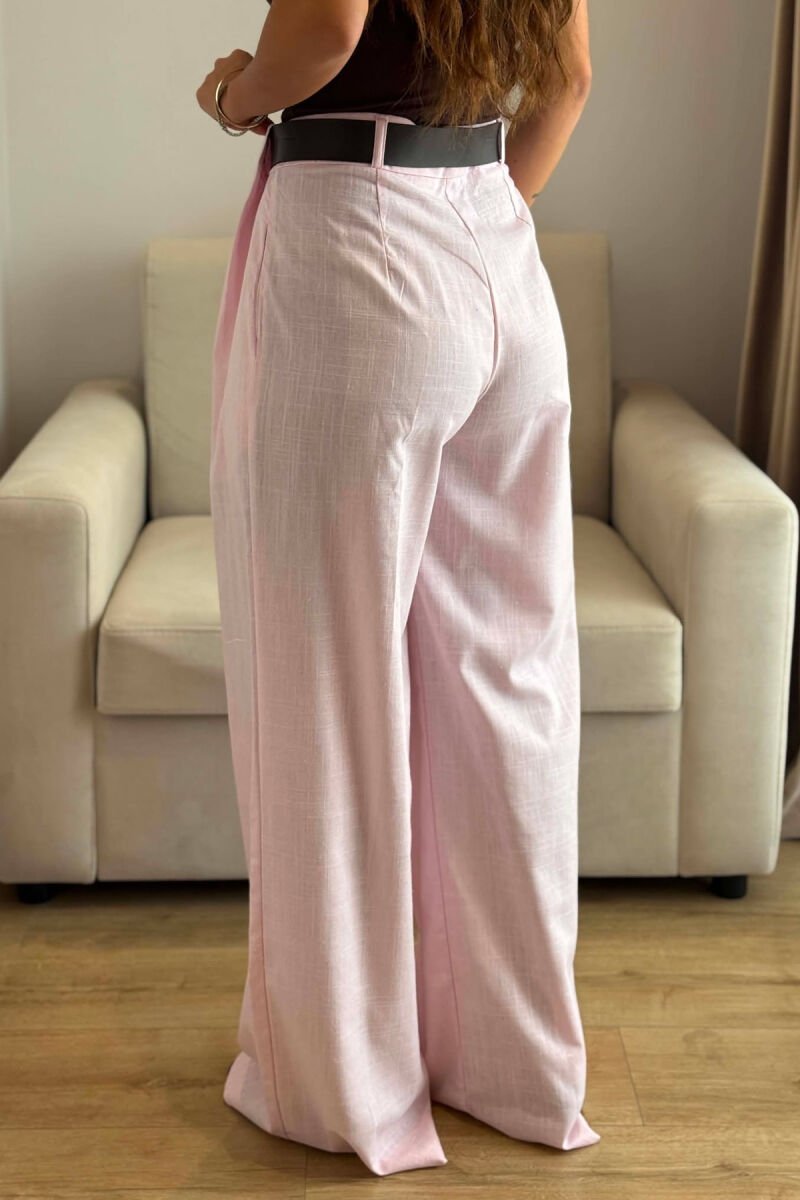 PANTALLONA ME DETAJ RRIPI PER FEMRA NE NGJYRE ROZE - 4