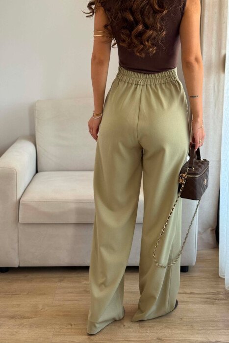 PANTALLONA NJE NGJYRESHE ME BEL GJYSEM ELASTIK PER FEMRA NE NGJYRE MENTE - 4