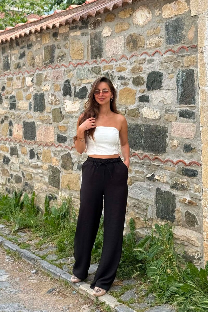 PANTALLONA NJE NGJYRESHE ME LIDHESE TEK BELI PER FEMRA NE NGJYRE TE ZEZE - 1