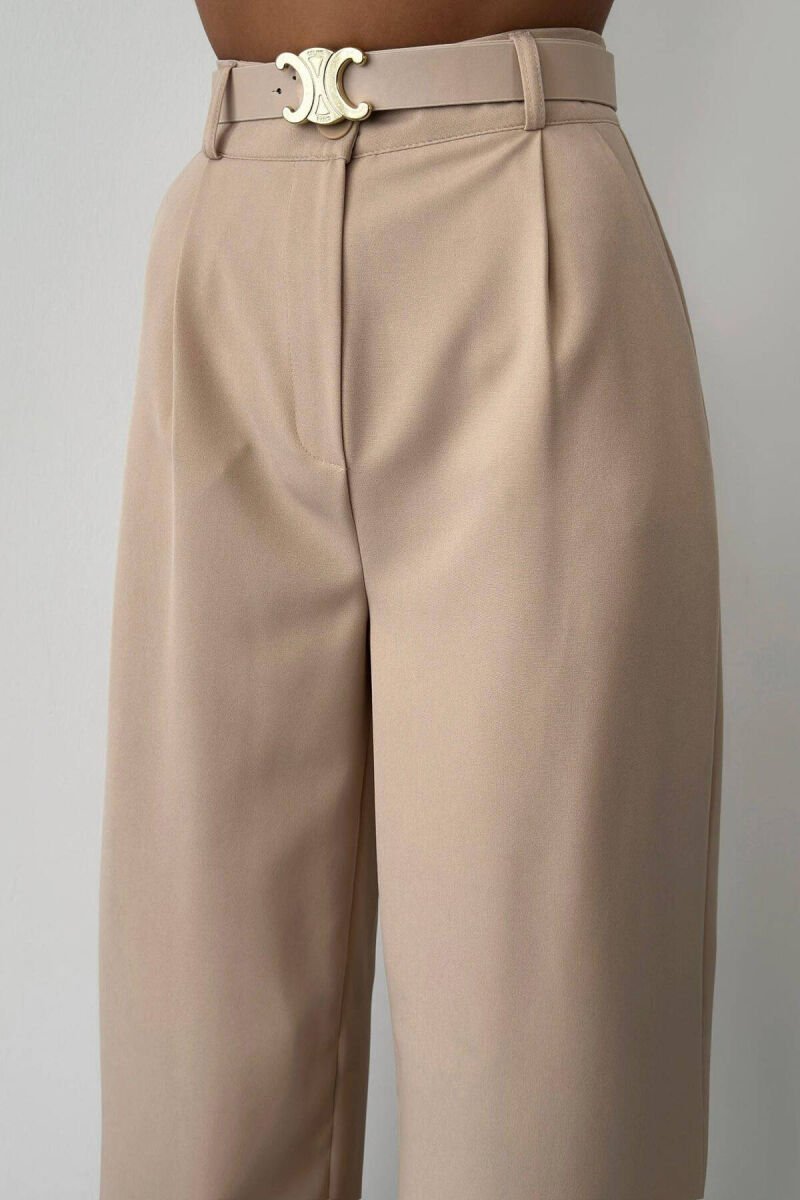 PANTALLONA NJË NGJYRËSHE PËR FEMRA NË NGJYRËN KREM - 7
