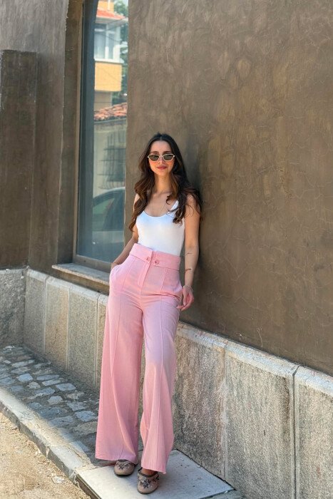 PANTALLONA NJË NGJYRËSHE PËR FEMRA NË NGJYRËN ROZE - 6