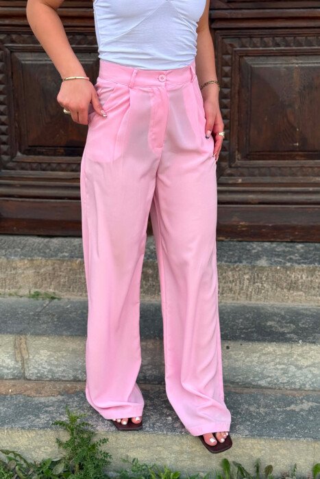 PANTALLONA TE GJERA NJE NGJYRESHE PER FEMRA NE NGJYRE ROZE - 2