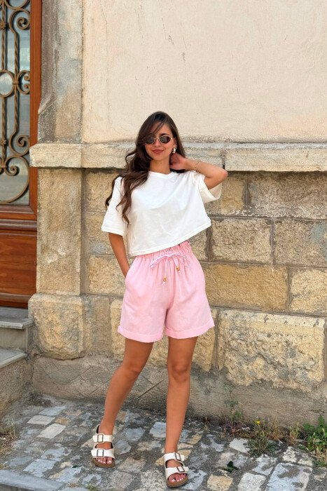 PANTALLONA TE SHKURTRA PER FEMRA NE NGJYRE ROZE - 6