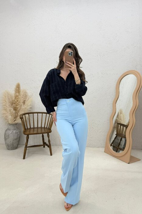 PANTALLONA TE THJESHTA NJE NGJYRESHE PER FEMRA NE NGJYRE BABY BLU - 2