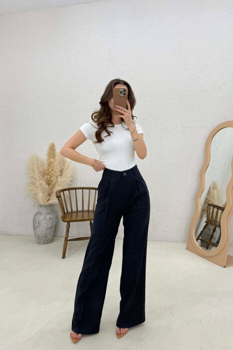 PANTALLONA TE THJESHTA NJE NGJYRESHE PER FEMRA NE NGJYRE BLU - 2