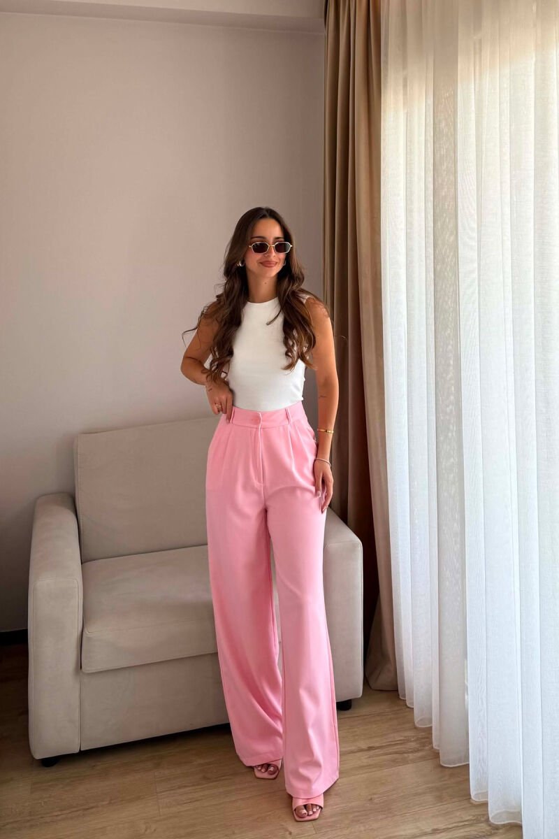 PANTALLONA TE THJESHTA NJE NGJYRESHE PER FEMRA NE NGJYRE ROZE TE ZBARDHUR - 4