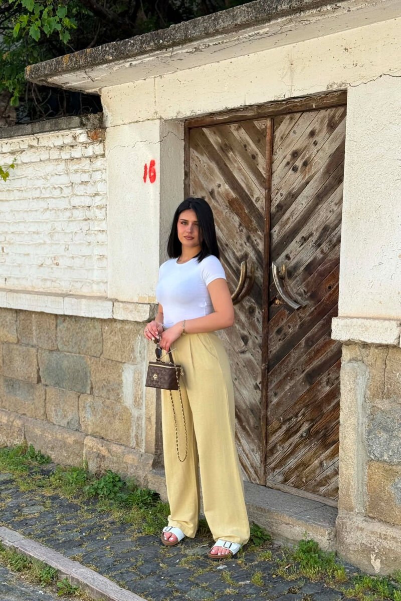 PANTALLONA NJE NGJYRESHE LINO PER FEMRA NE NGJYRE KAKI - 3