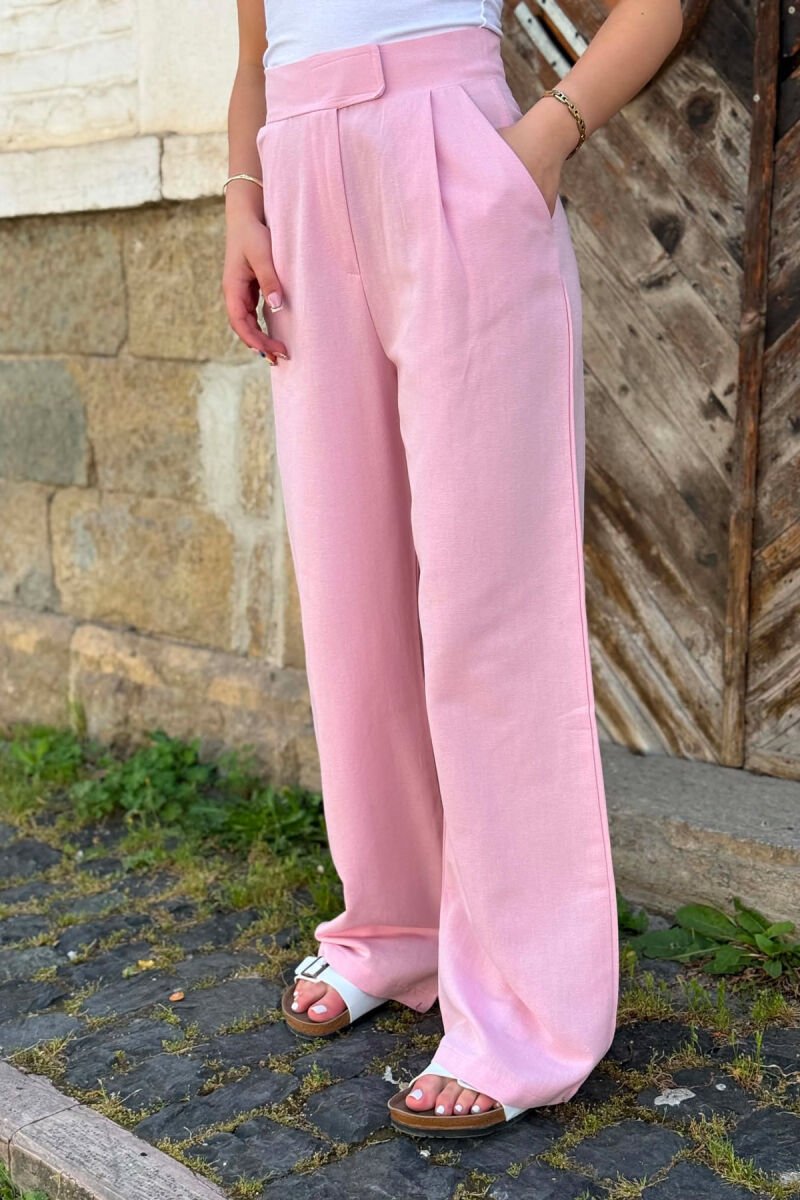 PANTALLONA NJE NGJYRESHE LINO PER FEMRA NE NGJYRE ROZE - 4
