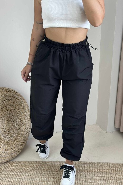 PARACHUTE ONE COLOR WOMEN TROUSERS BLACK/ E ZEZE - 4
