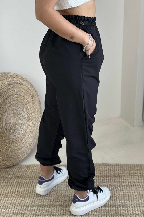 PARACHUTE ONE COLOR WOMEN TROUSERS BLACK/ E ZEZE - 5