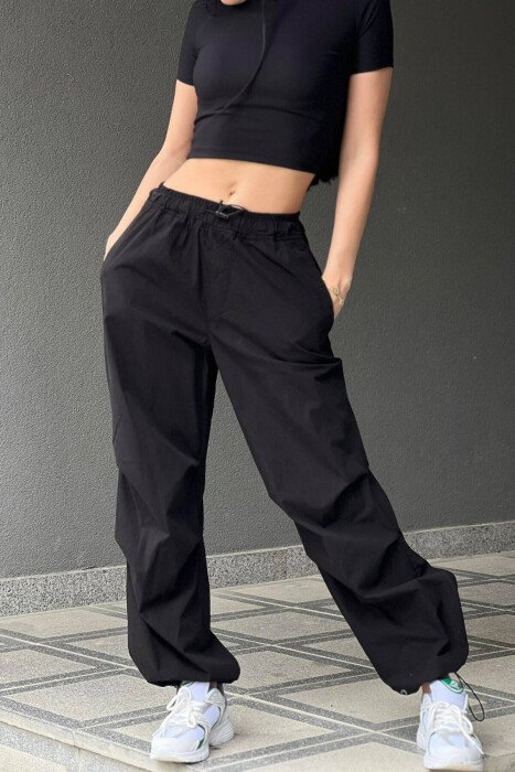 PARACHUTE PANTS WOMAN BLACK/ E ZEZE 