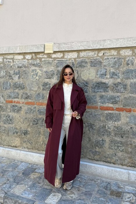 PARDESY NJE NGJYRESHE ME DETAJIN E RRIPIT PER FEMRA NE NGJYRE VISHNJE 