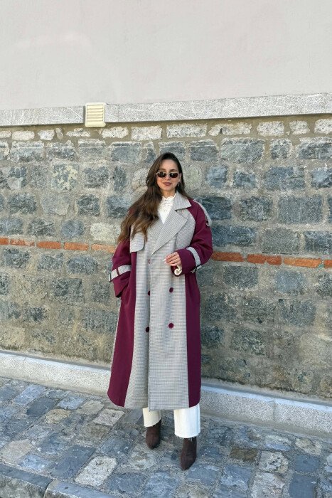 PARDESY NJE NGJYRESHE ME DETAJIN E RRIPIT PER FEMRA NE NGJYRE VISHNJE 