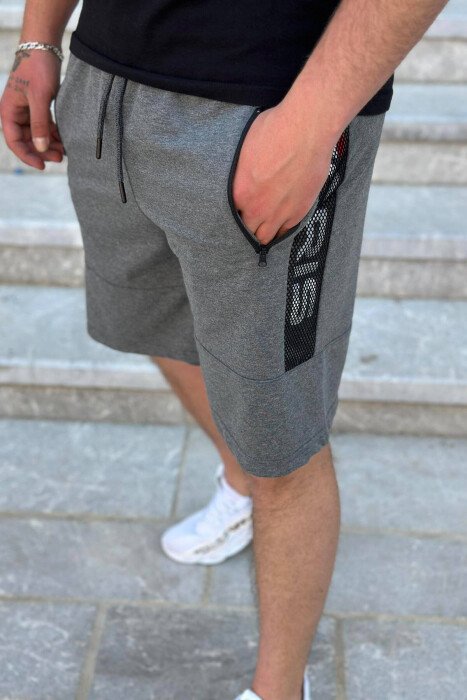 PARIS WRITTINGS MAN SHORTS DARK GREY/GEE - KLAUDIO FASHION