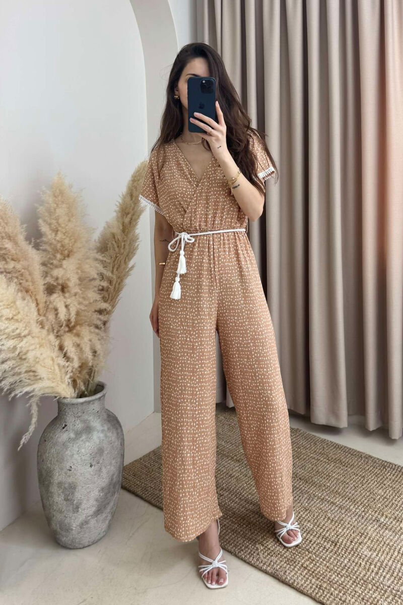 PATTERN WOMAN JUMPSUIT BEIGE/BEZHE - 1