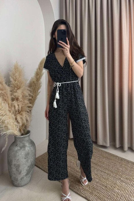 PATTERN WOMAN JUMPSUIT BLACK/ E ZEZE - KLAUDIO FASHION